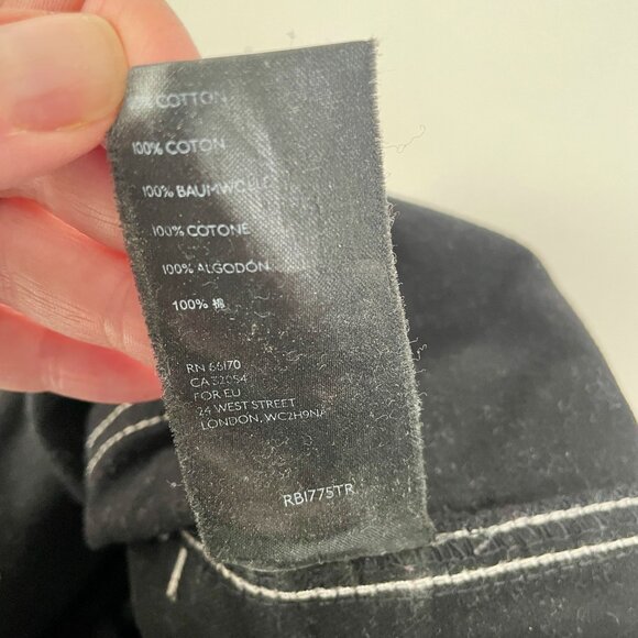 BDG Urban Outfitters Skate Jeans, Black With White Contrast Stitching, Size 24 - Picture 10 of 14